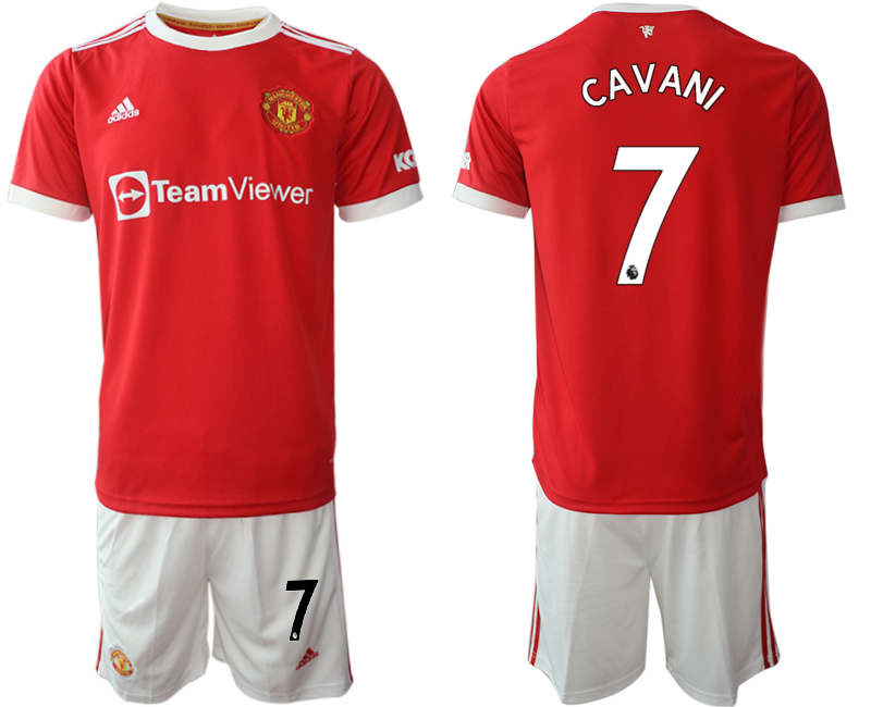 Men 2021-2022 Club Manchester United home red #7 Adidas Soccer Jersey